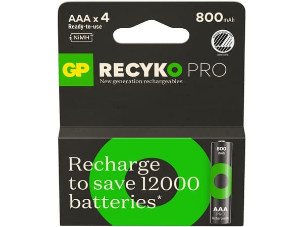 Batteri ReCyko Pro AAA 1,2 800mAh 4stk