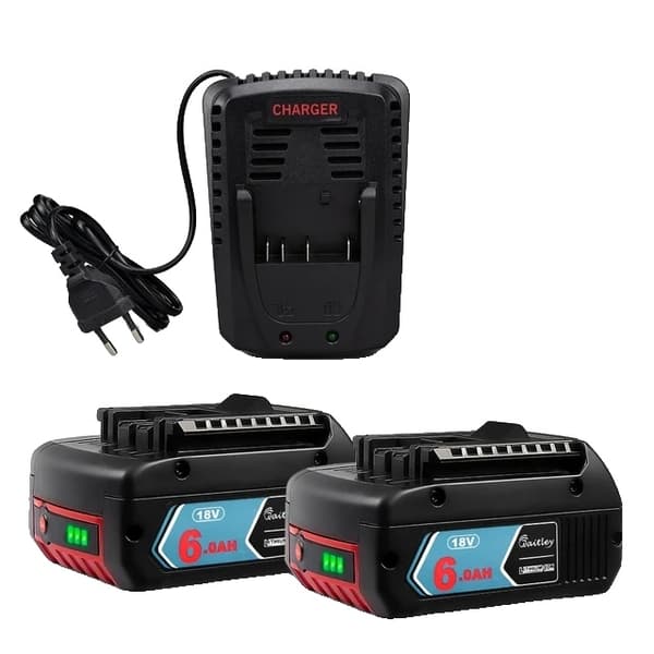 Genopladeligt Li-Ion batteri, 18V 6Ah kapacitet, bærbar backup til Bosch elværktøj., 1 PC