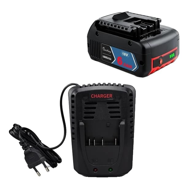 Genopladeligt Li-Ion batteri, 18V 6Ah kapacitet, bærbar backup til Bosch elværktøj., 1 PC
