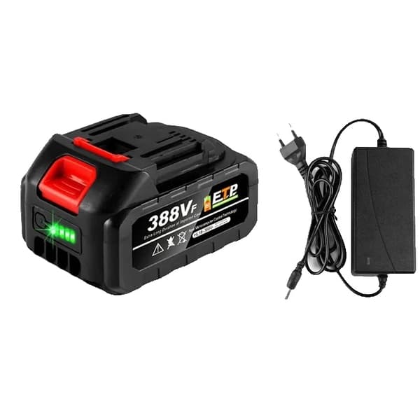 Uppladdningsbart litiumjonbatteri, hög kapacitet, batteriindikator, 2-128VF-1 EU-laddare 1-388VF-1 EU Charger