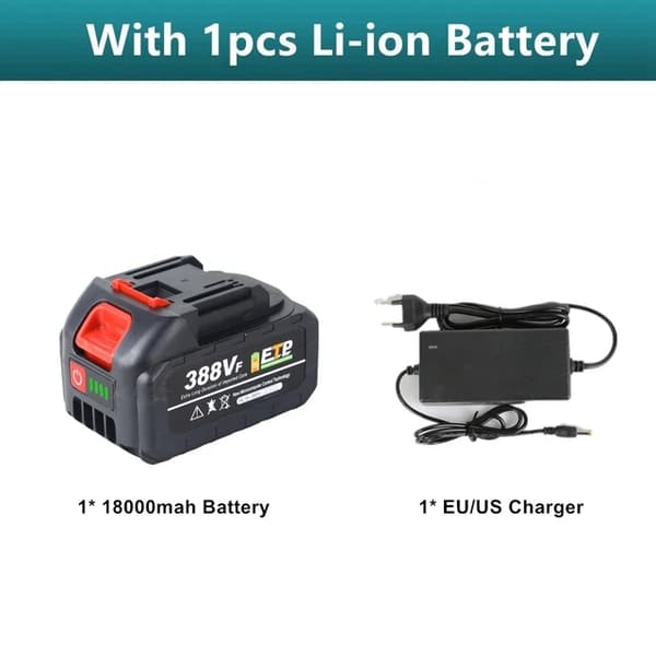 Lithium-Ion Batteri, Uppladdningsbart, 18000mAh, Kompatibelt med Makita 18V bl1860 bl1840 bl1850 bl1830, 1 batterisats