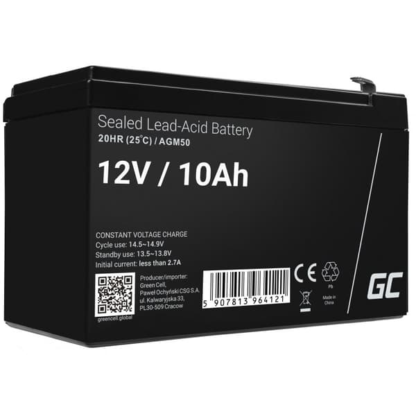Green Cell AGM50 UPS batteri VRLA AGM 12 V 10 Ah