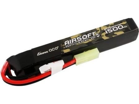 Gens ace 25C 1500mAh 3S1P 11.1V Airsoft Gun Lipo Battery with mini Tamiya Plug Connector