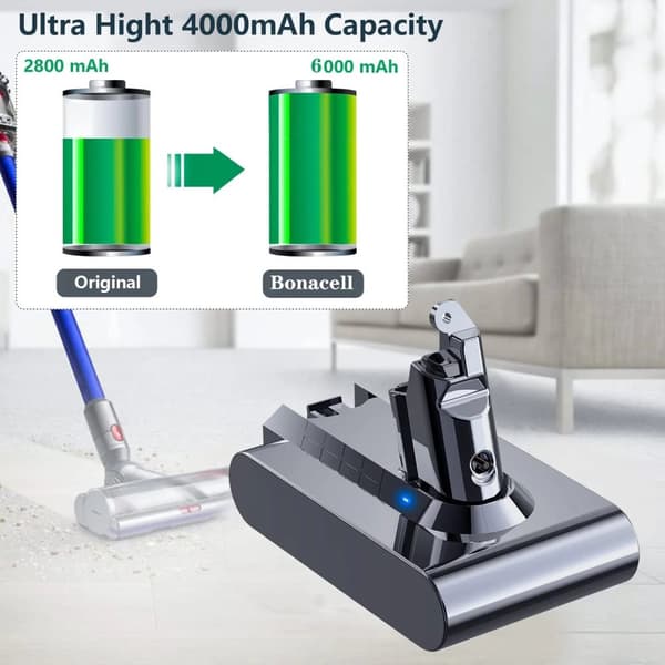 Dyson V6 Batteri, 216V Kapacitet, Kompatibel med Flere Dyson Modeller, Beige