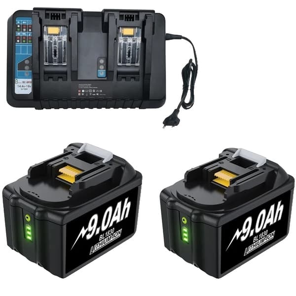 Makita 18V Batteriladdare, Kompatibel med BL1850B och BL1860, Snabbladdning för Elverktyg, Svart Blue