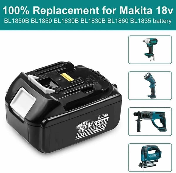 Makita Kompatibelt LXT Batteri, 18V, 6.0Ah Kapacitet, Li-ion Teknik