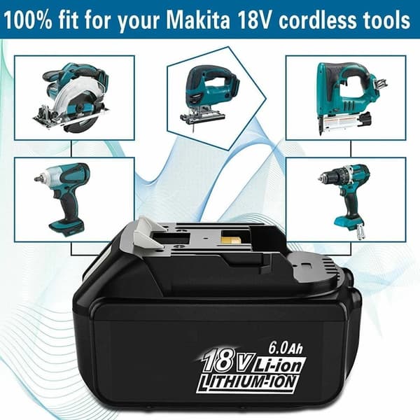 Makita Kompatibelt LXT Batteri, 18V, 6.0Ah Kapacitet, Li-ion Teknik