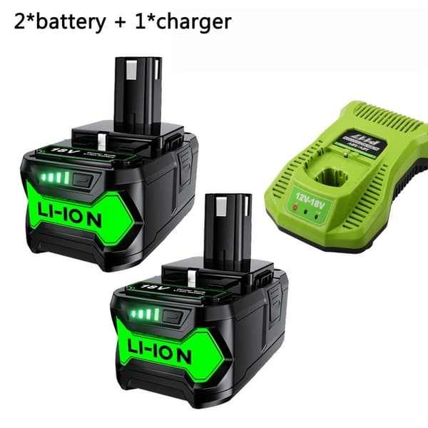 Udskiftningsbatteri af lithium, 6000mAh/9000mAh kapacitet, kompatibelt med Ryobi ONE+Plus elværktøj., 1 STK 90 Batteri