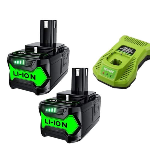 Udskiftningsbatteri af lithium, 6000mAh/9000mAh kapacitet, kompatibelt med Ryobi ONE+Plus elværktøj., 1 STK 90 Batteri