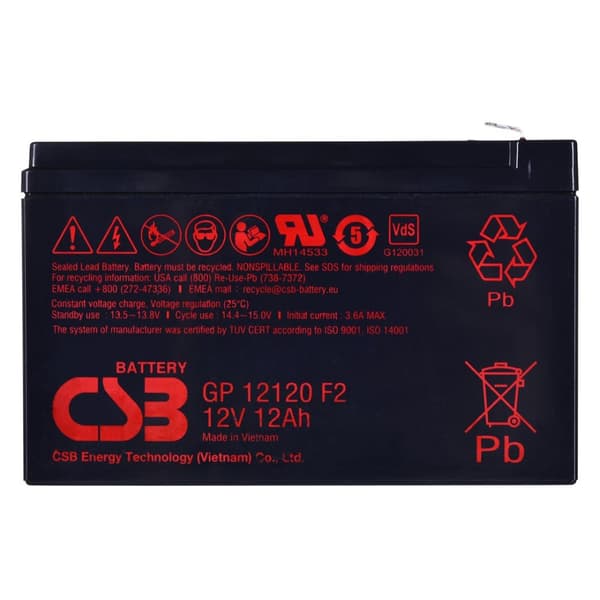 CSB GP12120F2 12V 12Ah batteri