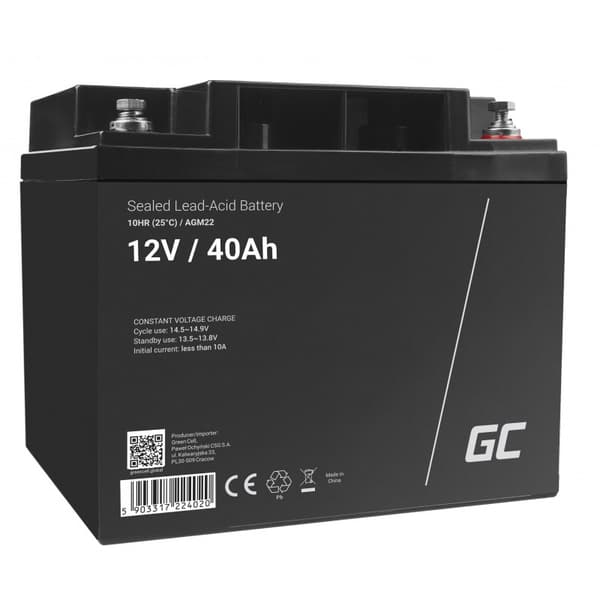 Green Cell AGM22 UPS batteri Forseglet blysyre (VRLA) 12 V 40 Ah