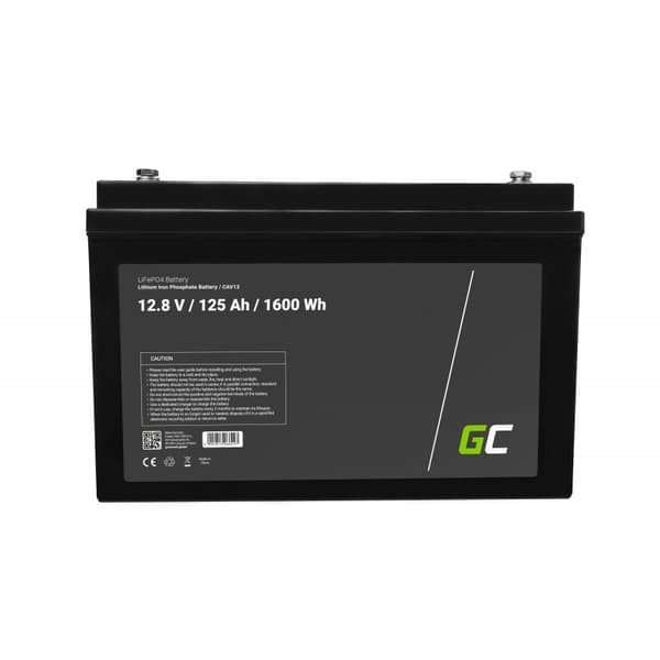 Batería para vehículo Green Cell CAV13 Fosfato de hierro y litio (LiFePO4) 125 Ah 12,8 V Marina / Ocio