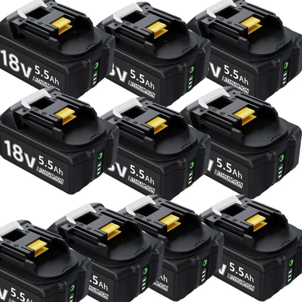 18V Li-ion batteri til Makita værktøj, 5,5Ah kapacitet, LED-indikator,6 stk 10 pcs