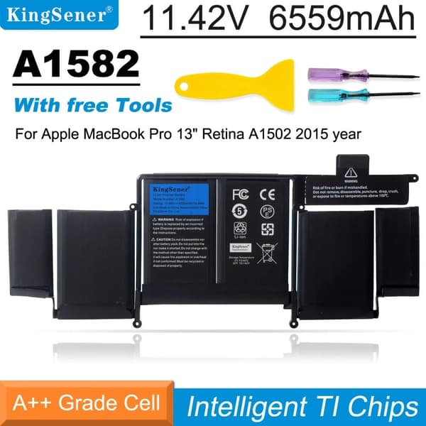 Udskiftningsbatteri til MacBook Pro 13" Retina (2015), 6559mAh, 11.42V,A1502 2015