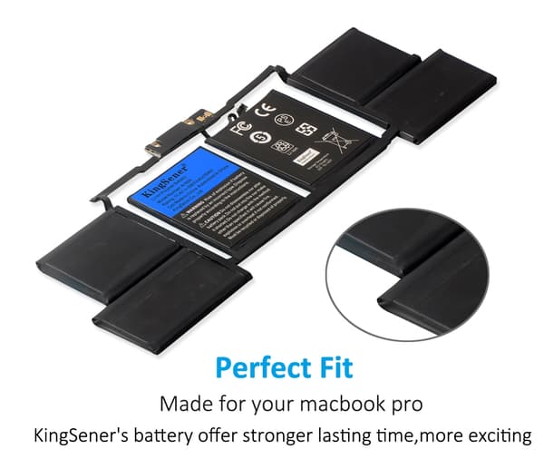 Højkapacitet Li-polymer batteri til Apple MacBook Pro 15" A1707, 6667mAh, 11,4V