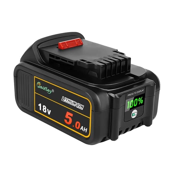18V/20V Litiumjonbatteri 5Ah, Hög kapacitet, Digitalt kraftdisplay,4 stycken 5Ah batteri 1 PC 5Ah battery