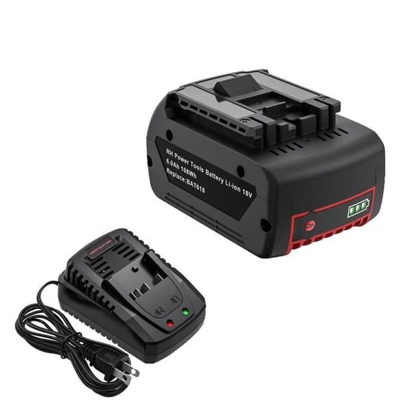 6000mAh Li-ion batteri för Bosch, 18V hög kapacitet, CE-certifierad,1 batteri 1 laddare