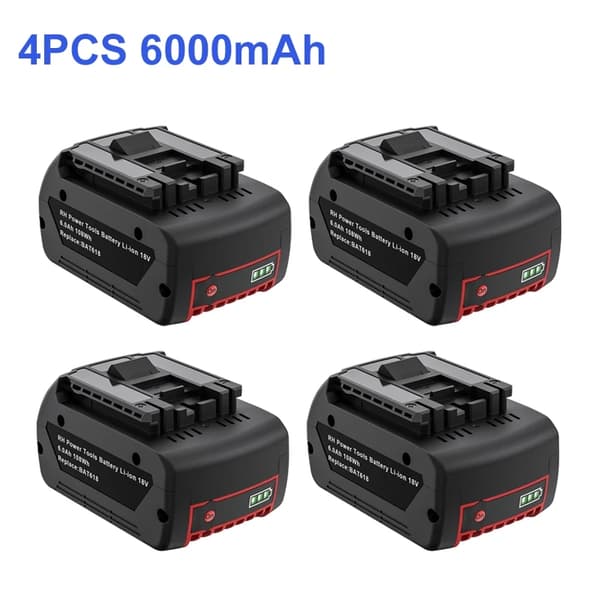 6000mAh Li-ion batteri för Bosch, 18V hög kapacitet, CE-certifierad,1 batteri 1 laddare