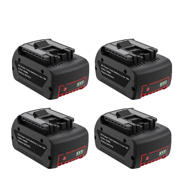 6000mAh Li-ion batteri för Bosch, 18V hög kapacitet, CE-certifierad,1 batteri 1 laddare 4PCS Battery