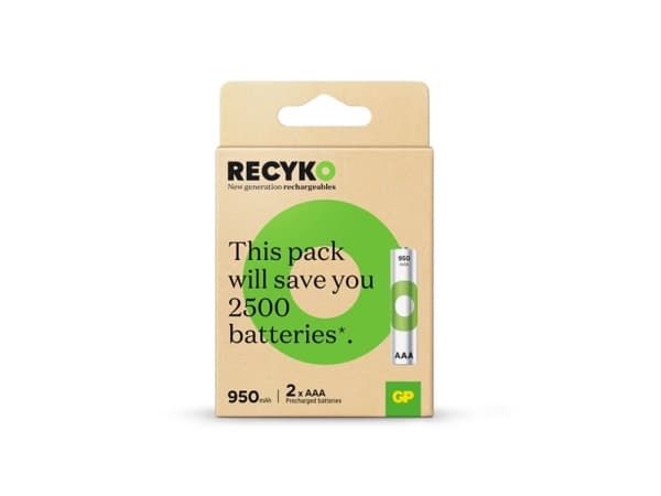 GP Batteries 201241, Oppladbart batteri, AAA, Nikkelmetallhydrid (NiMH), 1,2 V, 2 stykker, 950 mAh