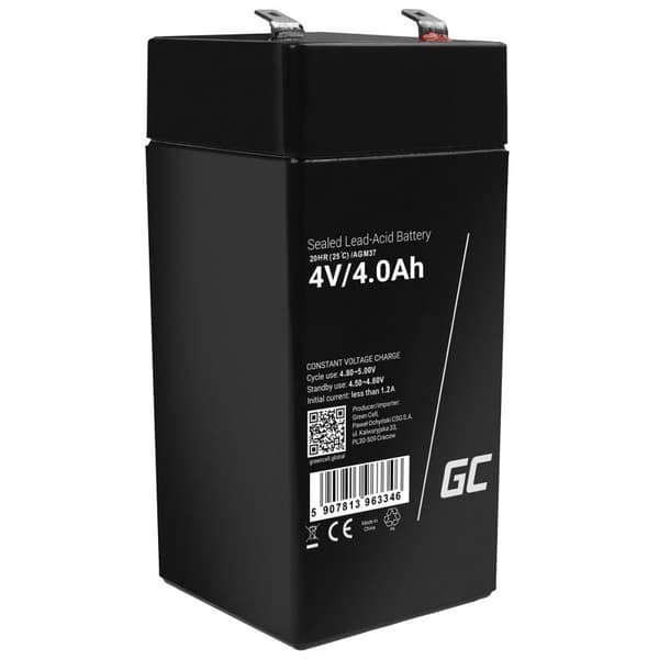Green Cell AGM37 industrielt genopladeligt batteri forseglet blysyre (VRLA) 4000 mAh 4 V