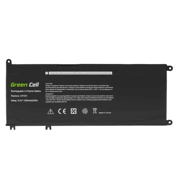 Laptop batteri Green Cell DE138 Sort 3500 mAh 53 Wh