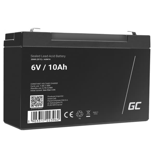 Green Cell AGM16 UPS batteri Forseglet blysyre (VRLA) 6 V 10 Ah