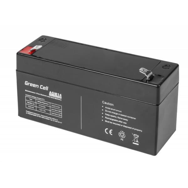 Green Cell AGM14 UPS batteri Forseglet blysyre (VRLA) 6 V 3,2 Ah