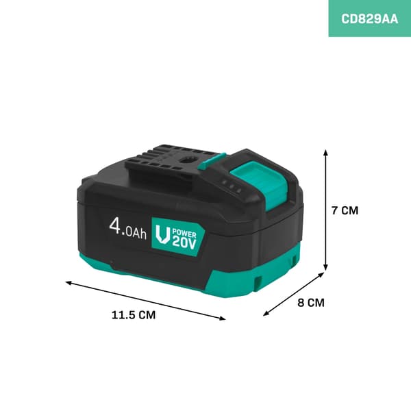 VONROC 20V Batteri med USB-C Powerbank Funktion - 4.0Ah, Elektroniskt Skydd, Kompatibelt med VONROC Verktyg