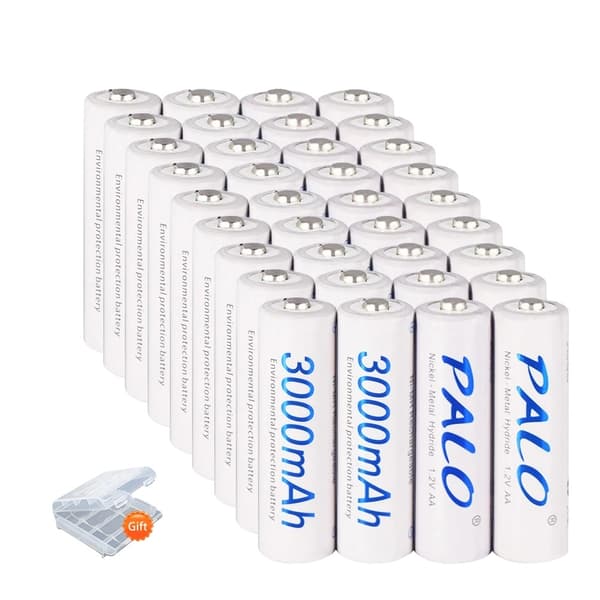 AA Ladattavat Paristot, 3000mAh Kapasiteetti, NI-MH Tyyppi,1.2V, 24 kpl AA-paristoa