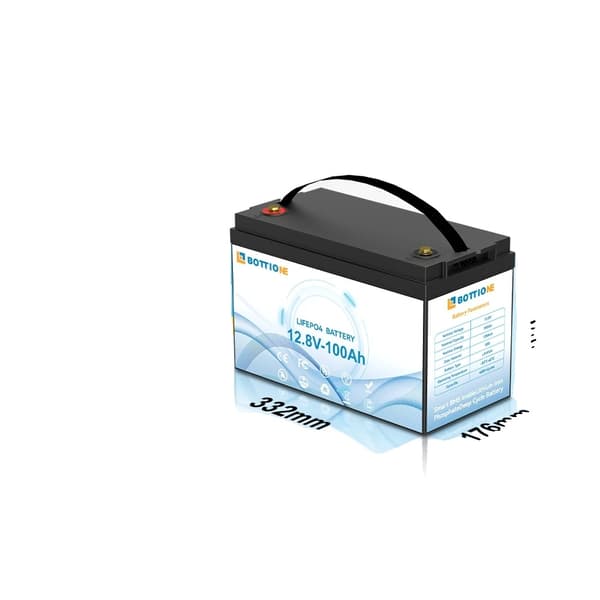 LiFePO4-akku, 12.8V nimellisjännite, 1280Wh energiateho,12V100AH Latauksella 12V100AH With Charge