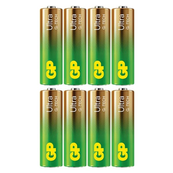 GP Batteri Ultra Alkaline AA LR6 8-Pakning