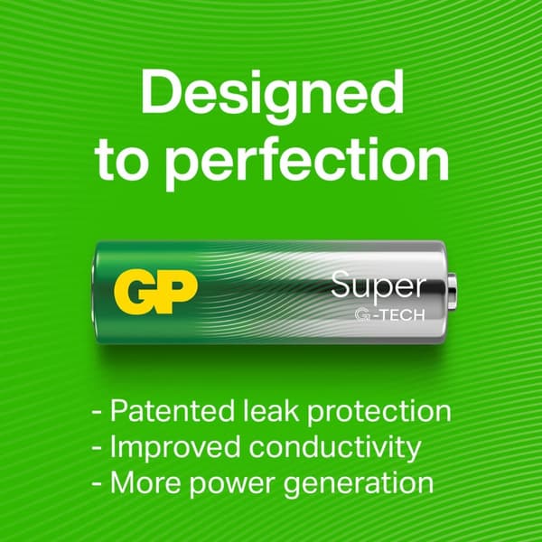 GP Batteri Super Alkaline AA LR6 12-Pak