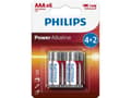 Pikkukuva 4 / 5: Philips Power Alkaline LR03P6BP/10, Kertakäyttöinen akku, AAA, Alkali, 1,5 V, 6 kpl, Valkoinen