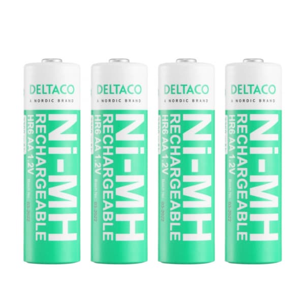 DELTACO Ultimate Ni-Mh genopladelig, LR6/AA størrelse, 2300mAh, 4-pak (SG)