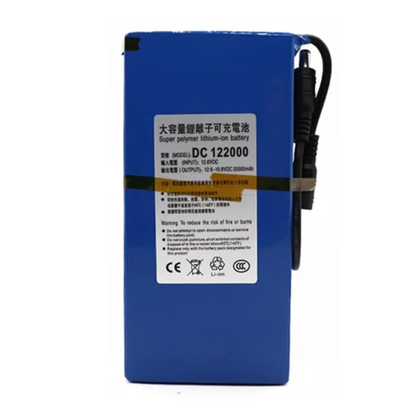 Genopladeligt lithiumbatteripakke, 20000mAh kapacitet, 12V udgang,20000mAh batteri