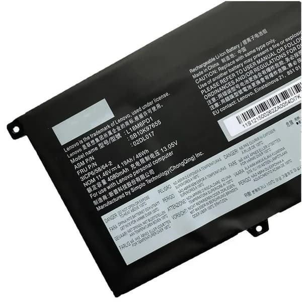Kannettava tietokoneen akku Lenovo ThinkPad X390 X395:lle, Li-Polymer-teknologia, 11.46V suorituskyky,L18M6PD1