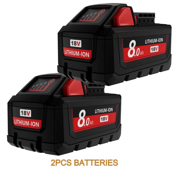 M18 Ersättningsbatteri, 8000mAh kapacitet, 18V litiumjon,2 8,0Ah