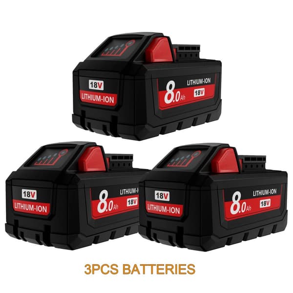 M18 Ersättningsbatteri, 8000mAh kapacitet, 18V litiumjon,3 8,0Ah