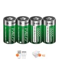 Miniatyrbillede 1 af 2: PALO Genopladelige D Størrelse Batterier, USB Genopladelige, 15000 mWh Kapacitet,4PCS Batteri