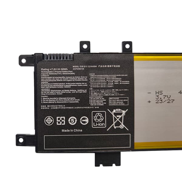 C21N1634 Laptopbatteri, 5000mAh kapacitet, 7.6V spænding,C21N1634 5000mAh
