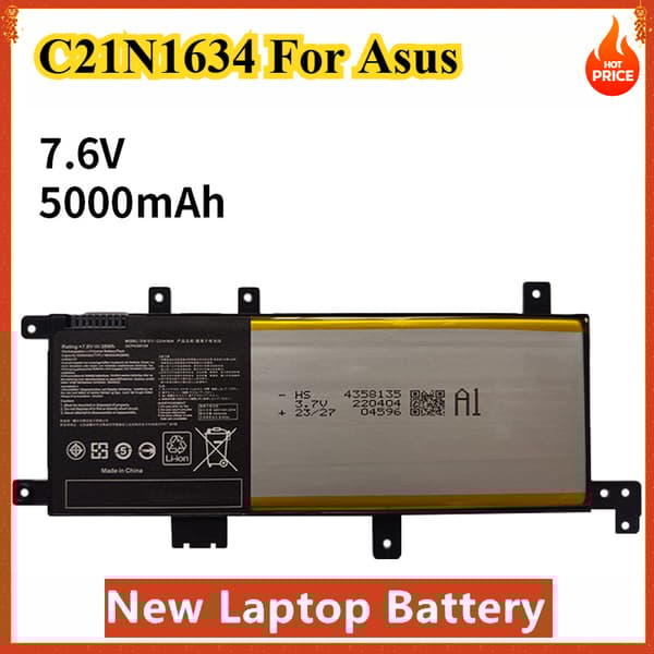 C21N1634 Laptopbatteri, 5000mAh kapacitet, 7.6V spænding,C21N1634 5000mAh