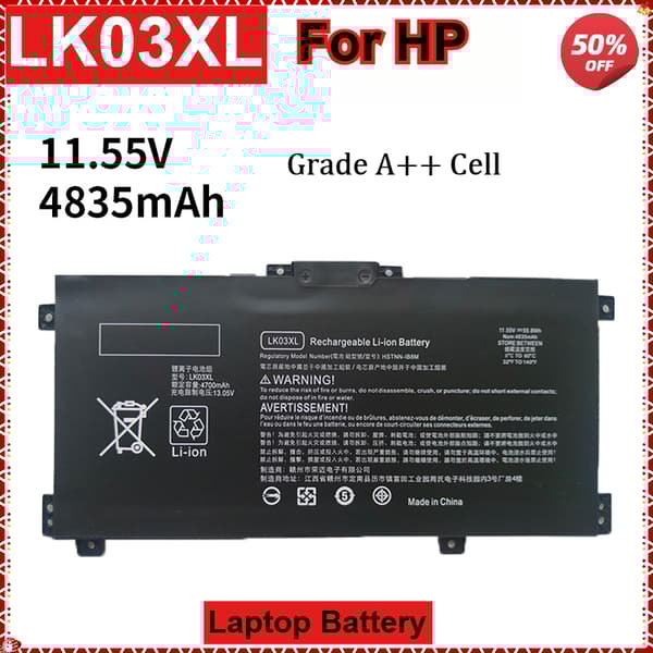 LK03XL Laptopbatteri, 4835mAh kapacitet, designad för HP Envy 15,LK03XL 4835mAh