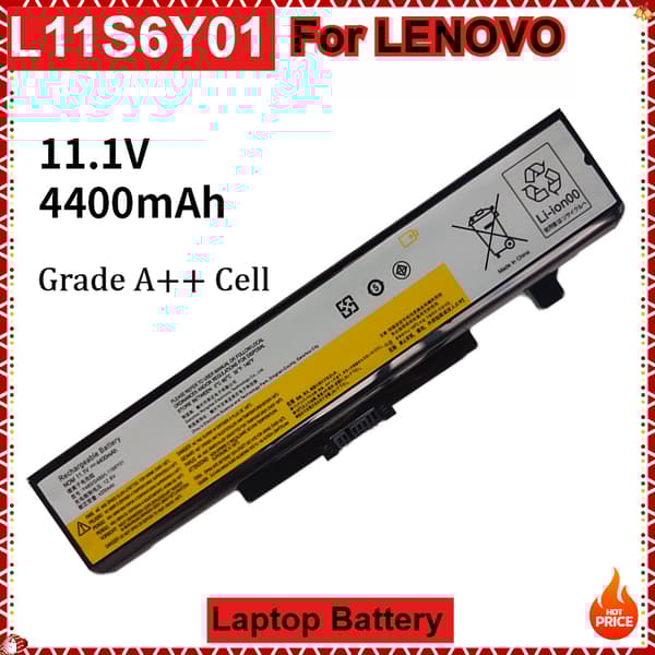 Erstatningsbatteri til bærbar computer, 4400mAh kapacitet, 6-cellers design,L11S6Y01-4400mAh