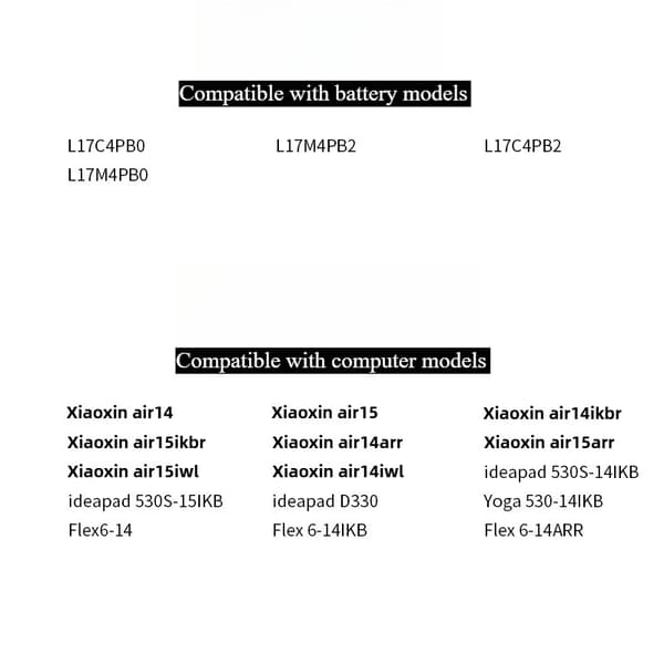 Lenovo bærbar computerbatteri, 5928mAh kapacitet, høj kompatibilitet,L17C4PB0 5928mAh