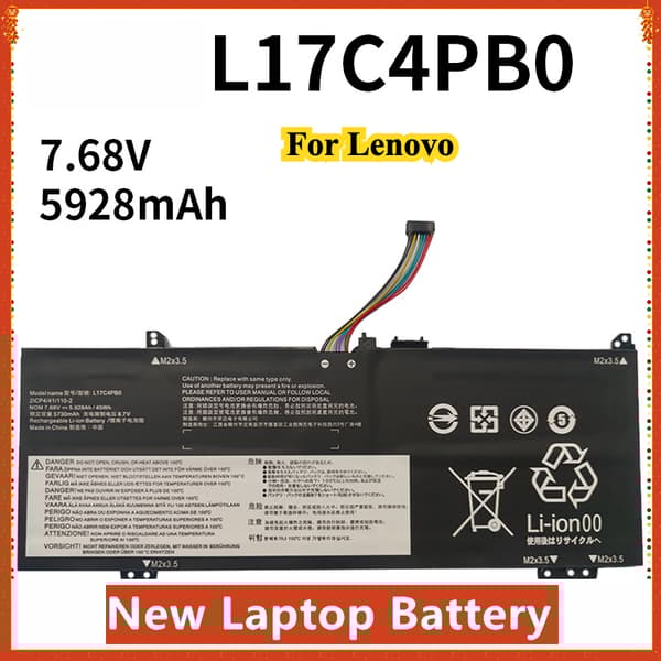 Lenovo bærbar computerbatteri, 5928mAh kapacitet, høj kompatibilitet,L17C4PB0 5928mAh