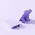 Miniatyrbillede 2 af 2: Magnetisk Power Bank, 10000mAh kapacitet, trådløs opladning,Lilla, 10000mAh