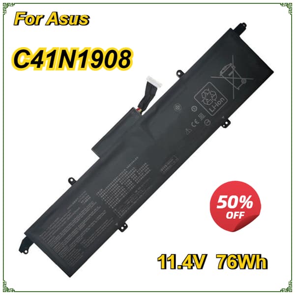 Laptopbatteri til ASUS RoG Zephyrus G14, 76Wh kapacitet, 15,4V spænding, Li-Ion type