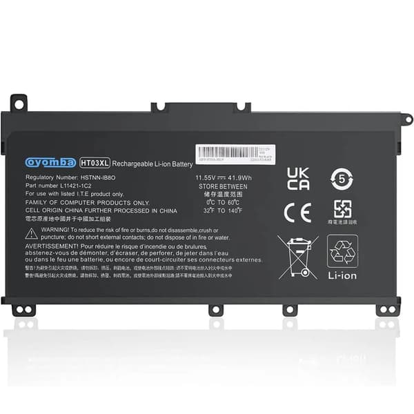 Lithium-ion batteri, 41,9Wh kapacitet, 11,55V spænding,sort