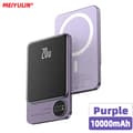 Miniatyrbillede 2 af 2: Magnetisk trådløs oplader power bank, 10000mAh kapacitet, hurtig USB Type C opladning,10000mAh lilla